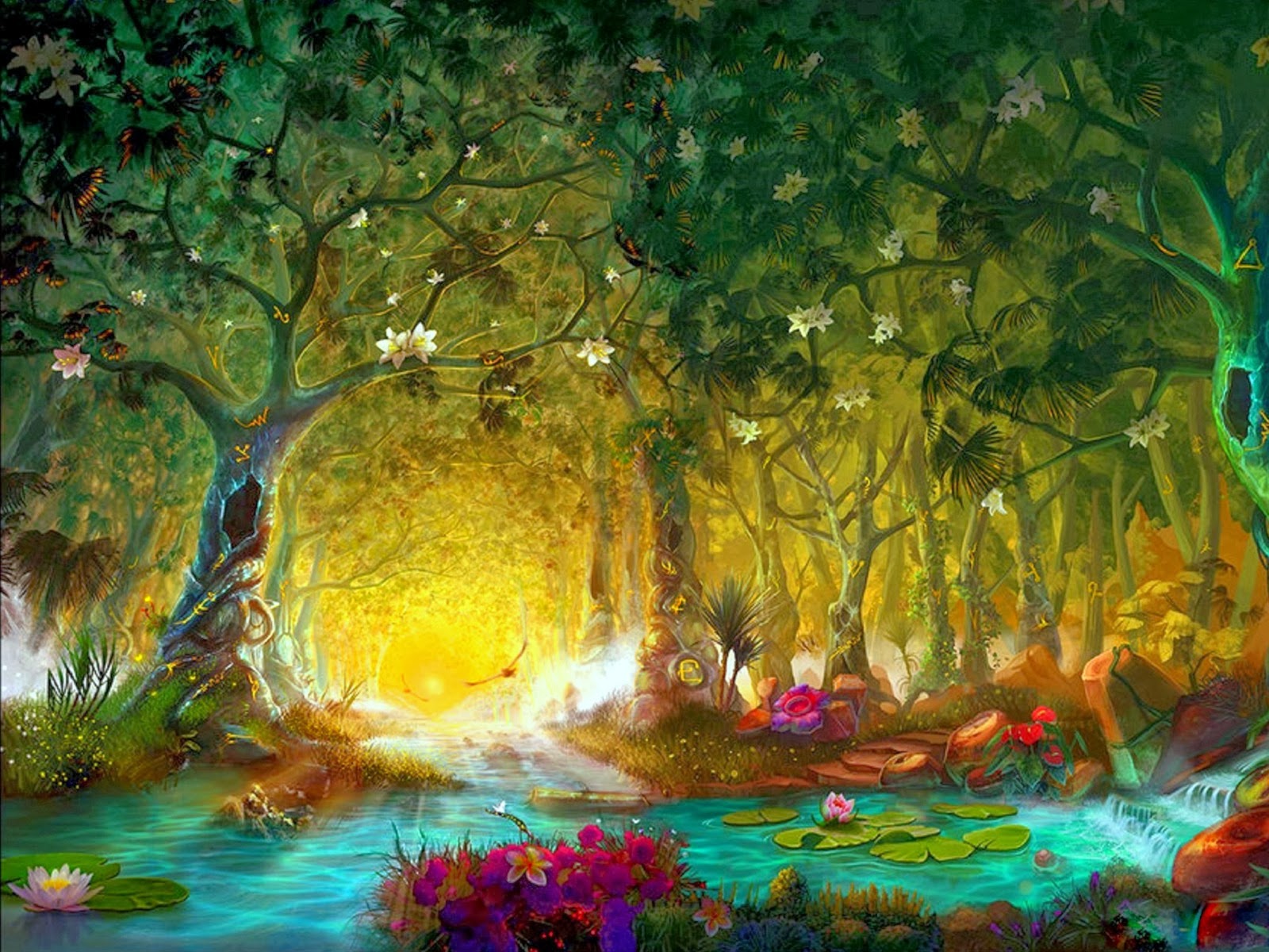 アリスと百合の不思議な世界 美しい 幻想的な画像 イラスト 壁紙 魔法の森 Magic Forest アリスと百合の不思議な世界 美しい 幻想的な画像 イラスト 壁紙 魔法の森 Magic Forest