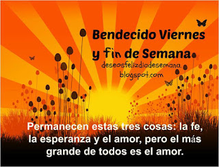 imagen con frases bendiciones del viernes.