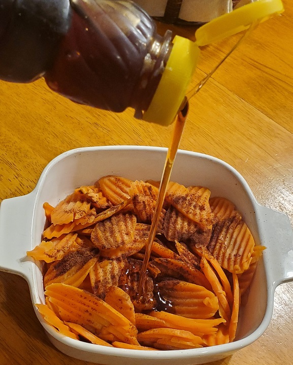 glazed carrots mixed with pure maple syrup