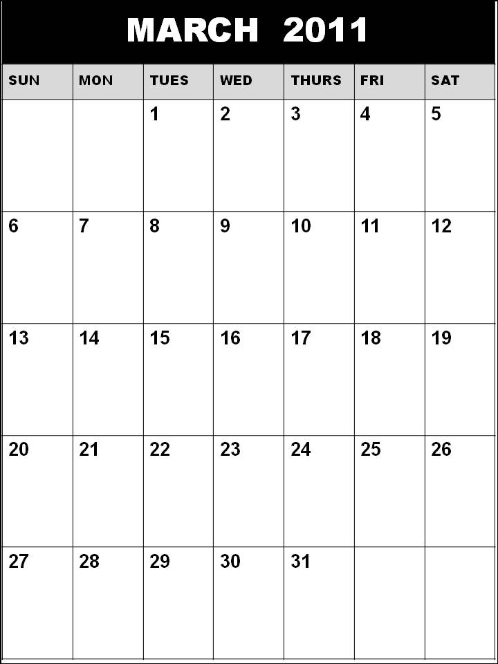 2011 calendar template march. 2011 CALENDAR TEMPLATE MARCH