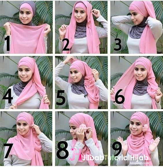 Kumpulan Gambar Tutorial Cara Memakai Hijab lucu