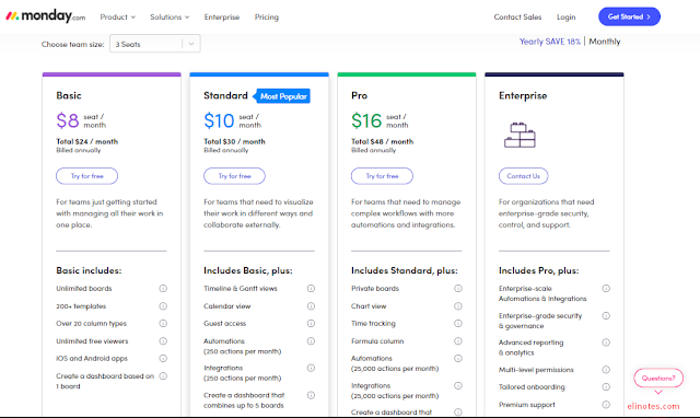 monday.com pricing