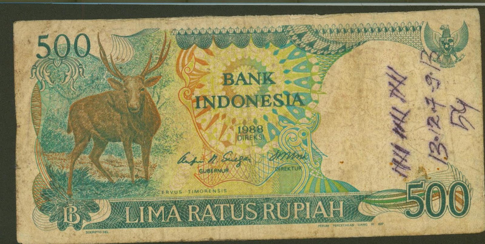 uang lama indonesia nominal rp 500 lima ratus rupiah uang kertas lama