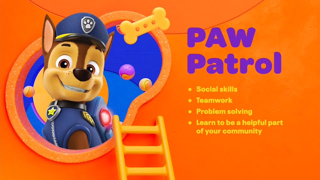 PAW Patrol curriculum board from Nick Jr.'s 2023 rebrand