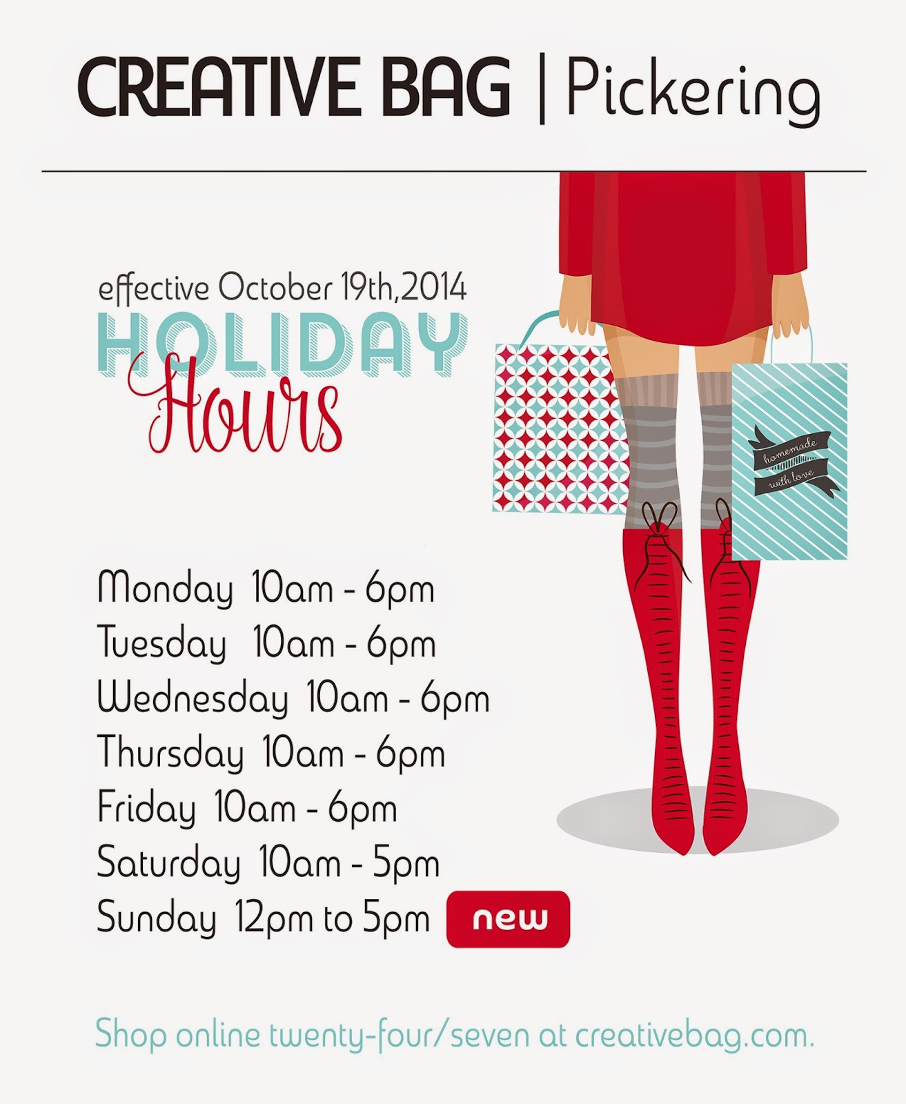 Creative Bag's Pickering store starts holiday hours in October