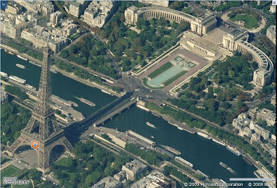 Vues obliques de Paris dans Virtual Earth