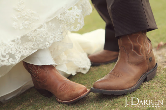 pics of his and her cowboy boots at a Bermuda Run Counrty Club Wedding in Bermuda Run North Carolina