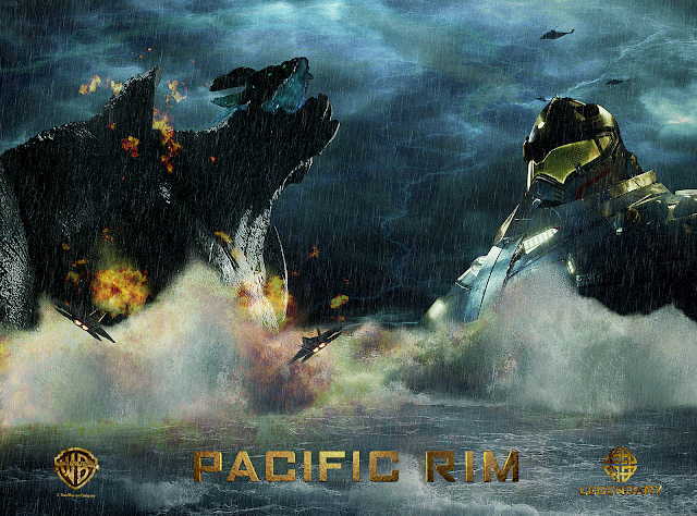   Pacific Rim Movie Sci Fi Jaeger vs Kaiju Monster Mecha Robot HD Wallpaper Desktop PC Background a139. 