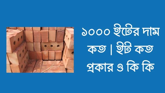 ১০০০ ইটের দাম কত  ইট কত প্রকার ও কি কি