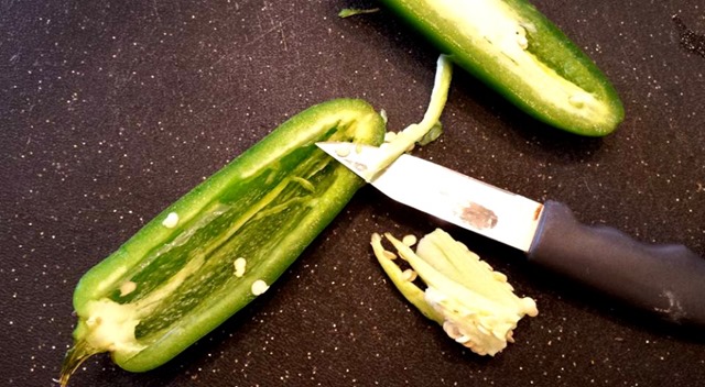 deseeding deveining jalepeno