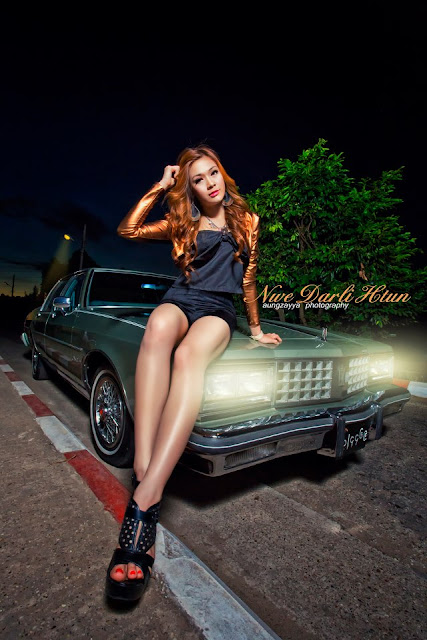 myanmar model with car nwe darli htun