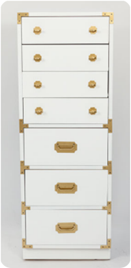 white lacquer campaign dresser