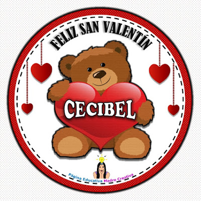 Carteles con nombres por el Día de San Valentín - Nombre Cecibel