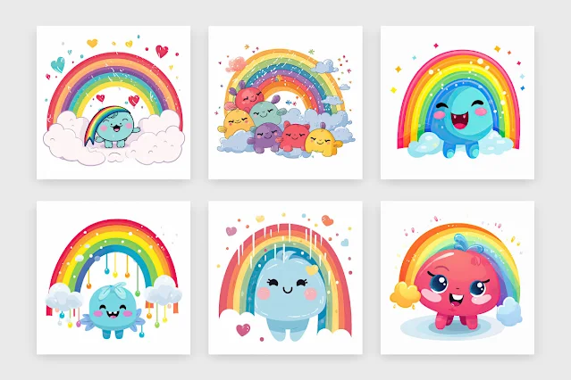 Beautiful rainbow and cartoon collection free download