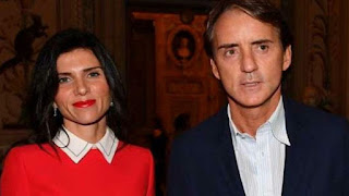 Silvia Fortini with her husband Roberto Mancini