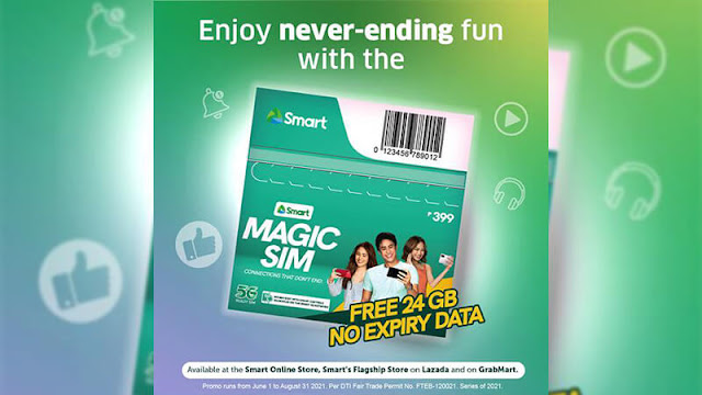 Smart Magic SIM w/ 24GB no-expiry data, available at P399