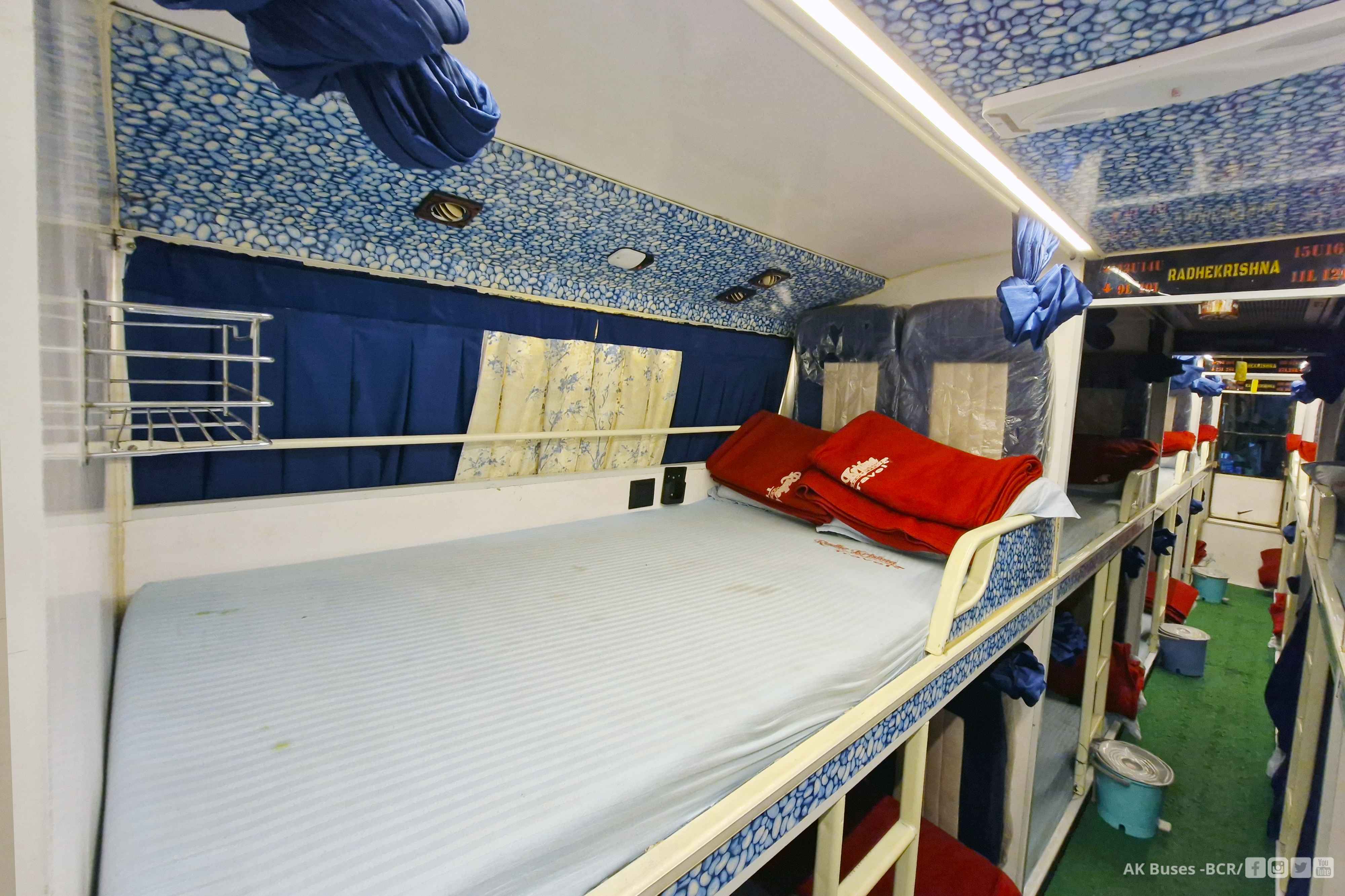 Radhe Krishna Travels New AC Sleeper Bus interior