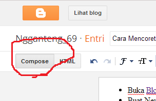 Cara Mencoret Tulisan di Blog Ngganteng 69