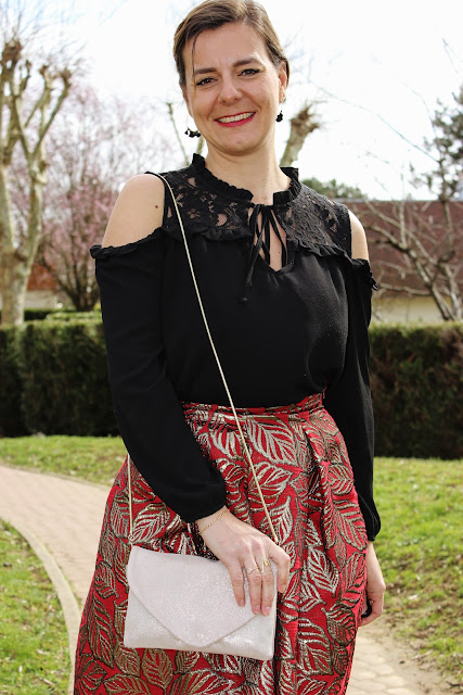 look du jour, association rouge et noir, les petites bulles de ma vie