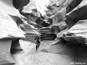 Waterholes Canyon, slot canyon, running