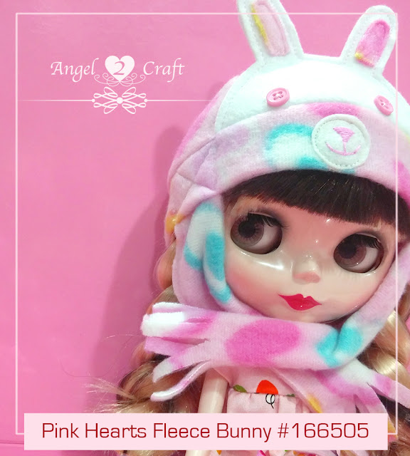 Blythe | Pink Hearts Fleece Bunny Hat #166505