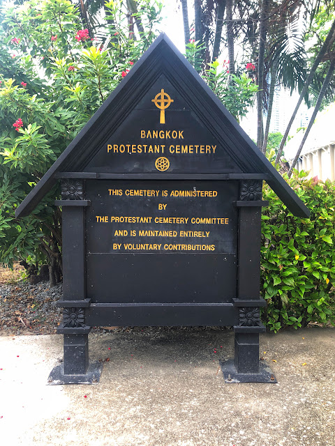 sign at the Bangkok Protestant Cemetery