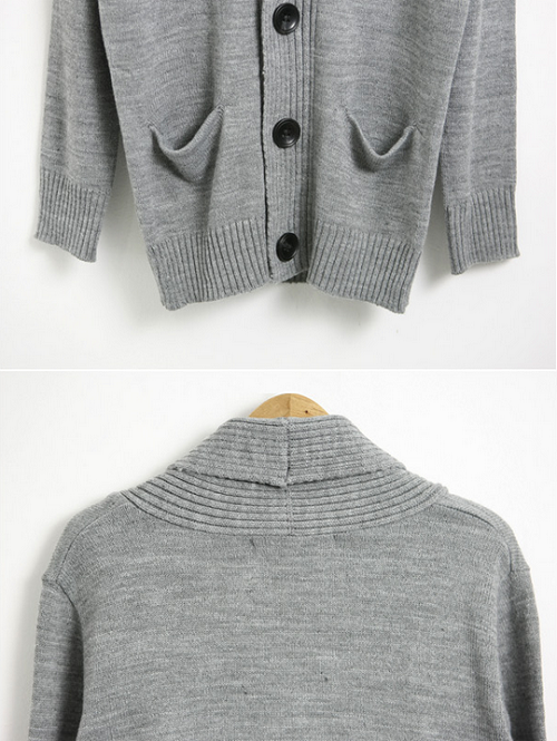 Slim Fit Cotton Knit Cardigan