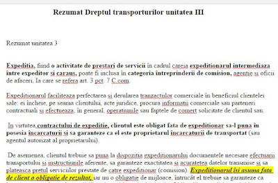 Rezumat Dreptul transporturilor unitatea III