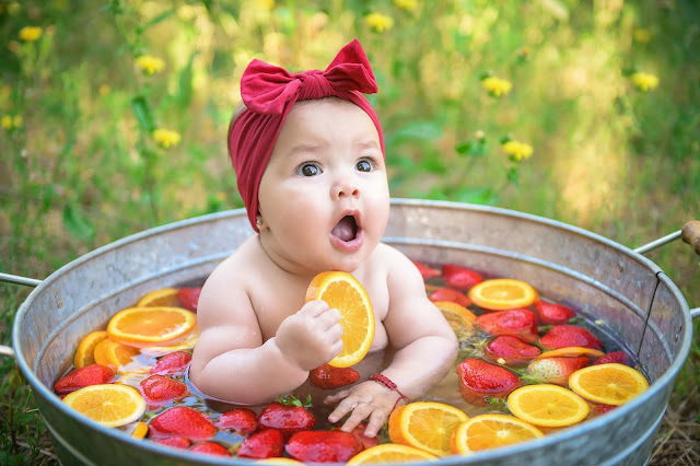 fruit bath photoshoot