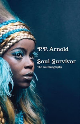 The cover of Soul Survivor, with a closeup photo of P P Arnold.