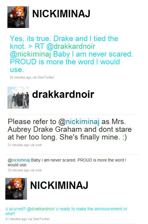 are nicki minaj and drake married. After all Drake loves Nicki