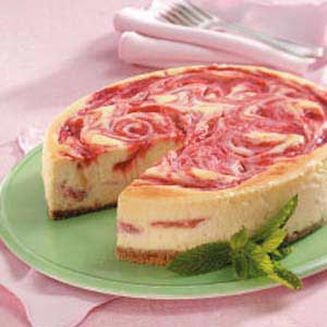 Rhubarb Swirl Cheesecake