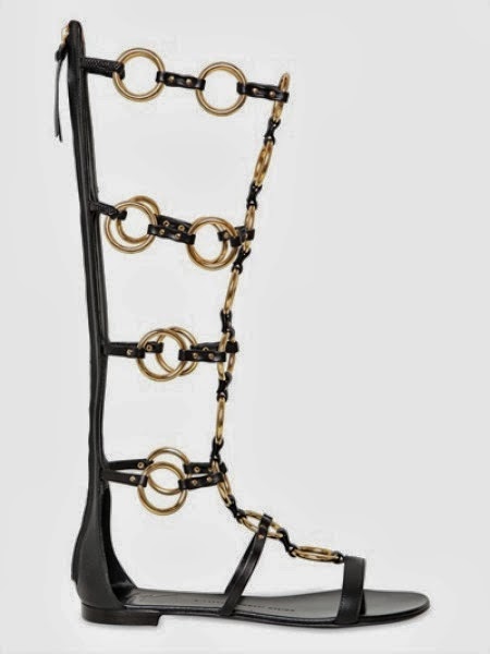 Giuseppe Zanotti Tall Leather Chained Gladiator Sandals, 2025
