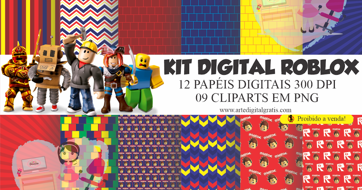 KIT DIGITAL ROBLOX GRÁTIS - Arte Digital Grátis