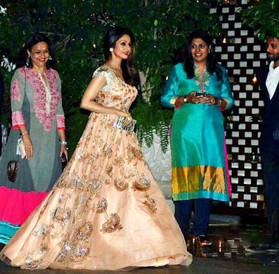Sridevi Kapoor in Peach Gown Design For Ambani's Party