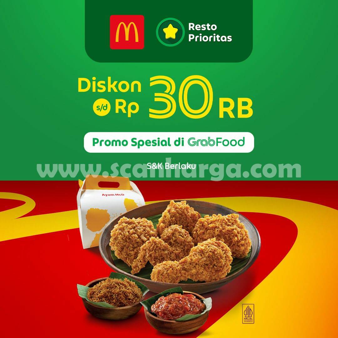 Promo McDonald's Grabfood Diskon hingga Rp. 30.000