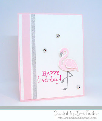 Happy Bird-Day card-designed by Lori Tecler/Inking Aloud-stamps and dies from Reverse Confetti