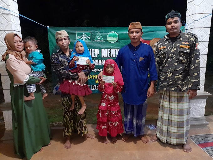 Jalin Sinergi, PR NU Padangdangan dan PR GP Ansor Santuni Puluhan Anak Yatim