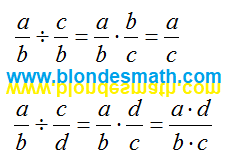Деление дробей. Как дробь разделить на дробь. Дедение дробей с одинаковыми и с разными знаменателями. Математика для блондинок.