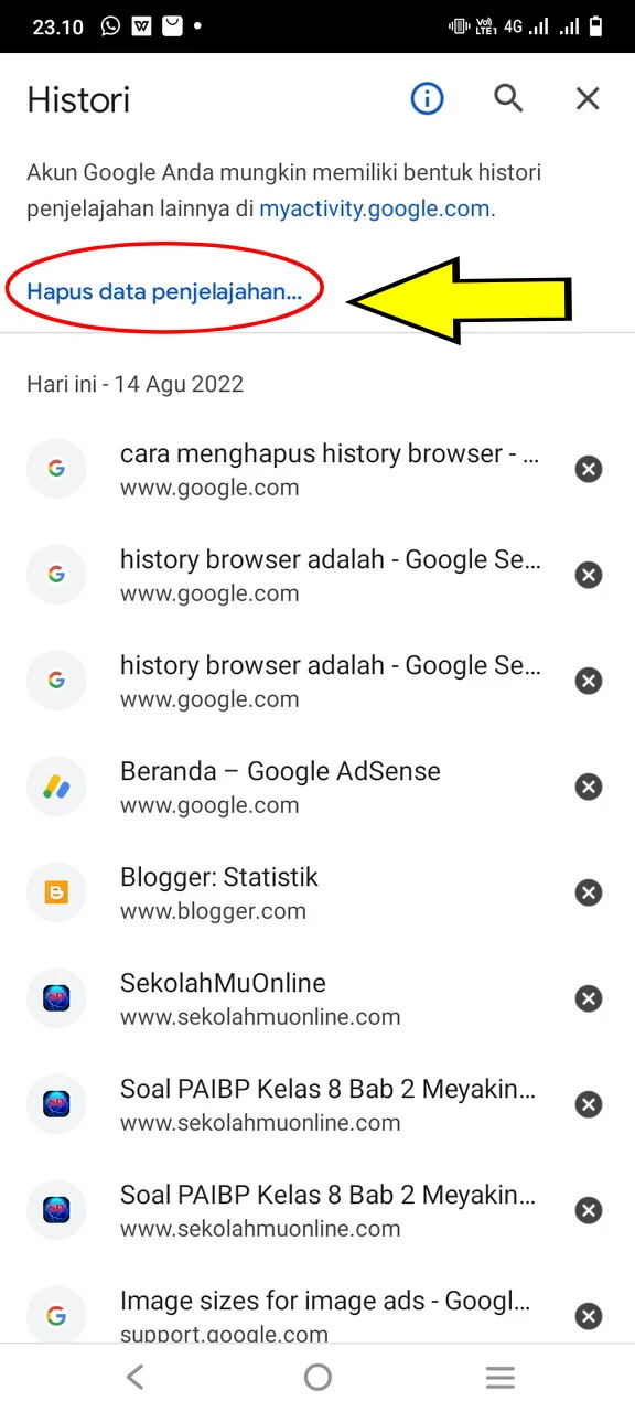 Tutorial atau Cara Menghapus History Browser