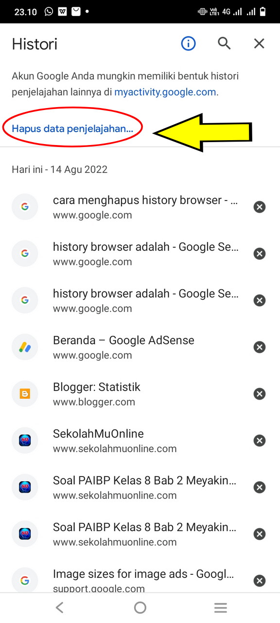 Tutorial atau Cara Menghapus History Browser