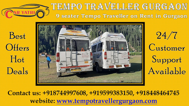 9 seater Tempo Traveller Rental