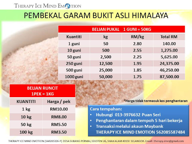 pembekal garam bukit himalaya asli aura spray