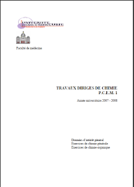 Télécharger Exercices de chimie générale - TRAVAUX DIRIGES DE CHIMIE P.C.E.M. 1 - ( livre en francais ) PDF gratuit