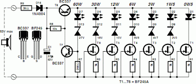 Sound VU Meter Circuit Diagram