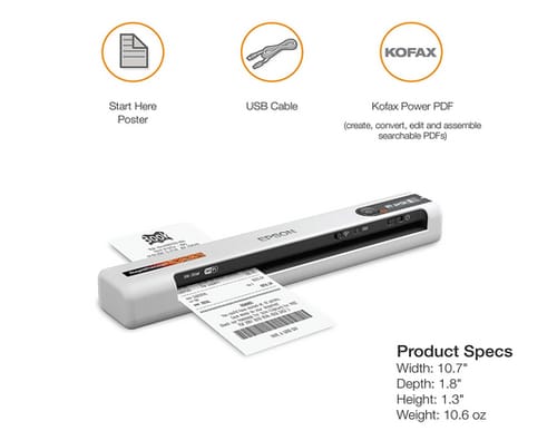 Epson RapidReceipt RR-70W Wireless Document Scanner