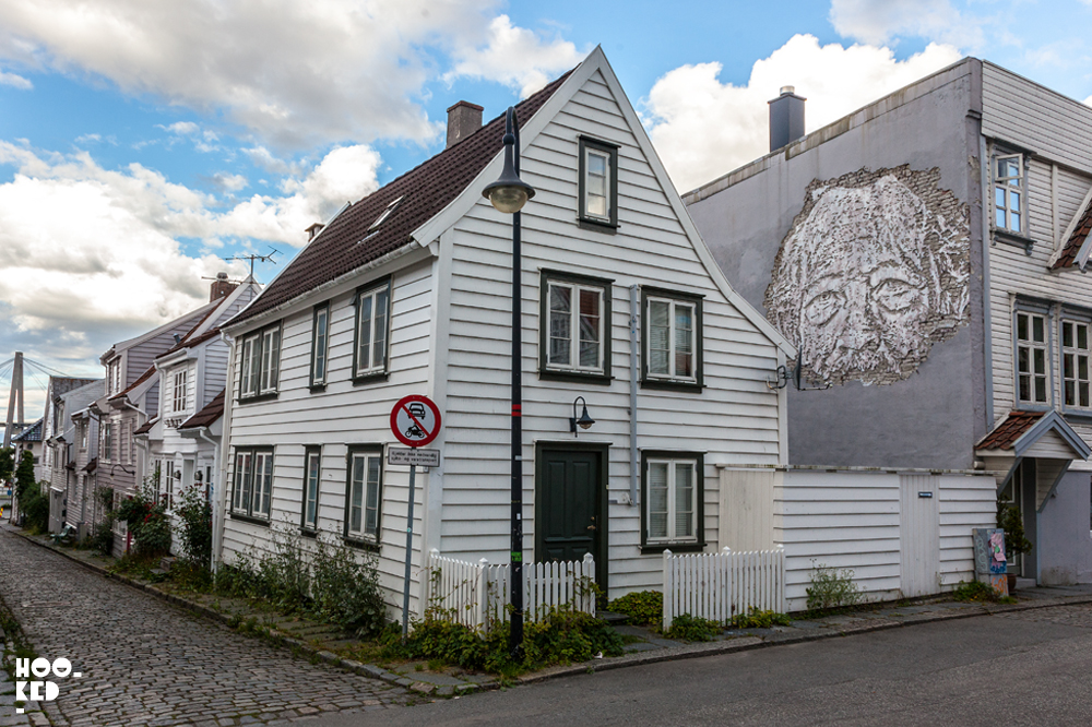 Portuguese artist Vhils mural in Stavanger, Norway