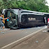 Iretama PR - Ônibus da nodeste  tomba e deixa 30 feridos na BR-487