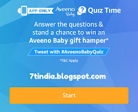 Answers for Amazon Aveeno baby quiz on 31st October 2017 and win gift hampers