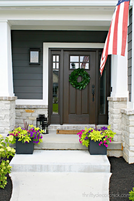 Modern Craftsman front door with windows 